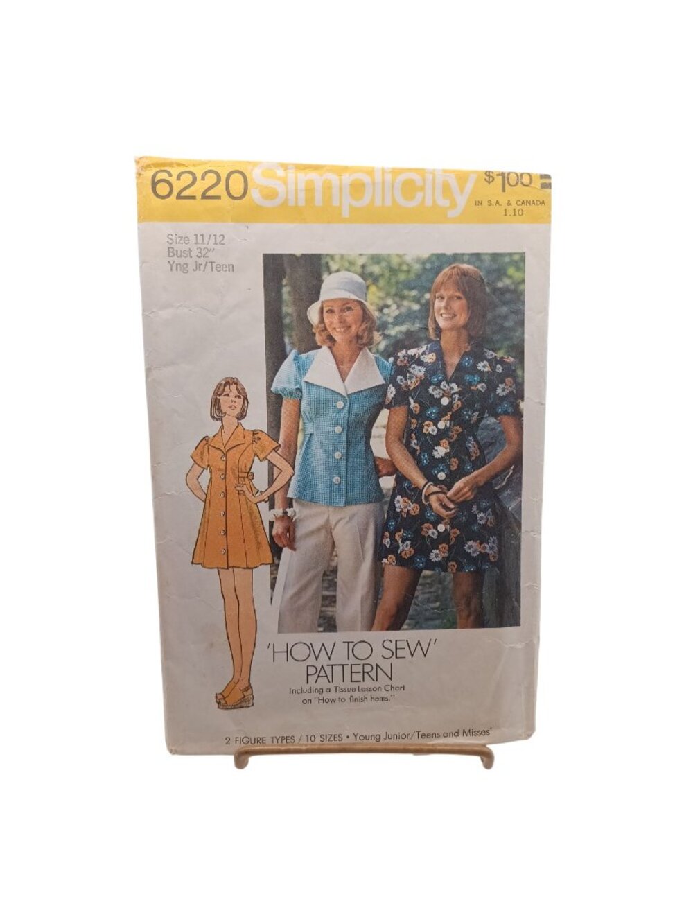 Simplicity 6220 Vintage Sewing Pattern Young Junior/Teen Dress & Bikini Panties